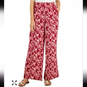 INC International Concepts Botanical Print Wide Leg Pants New